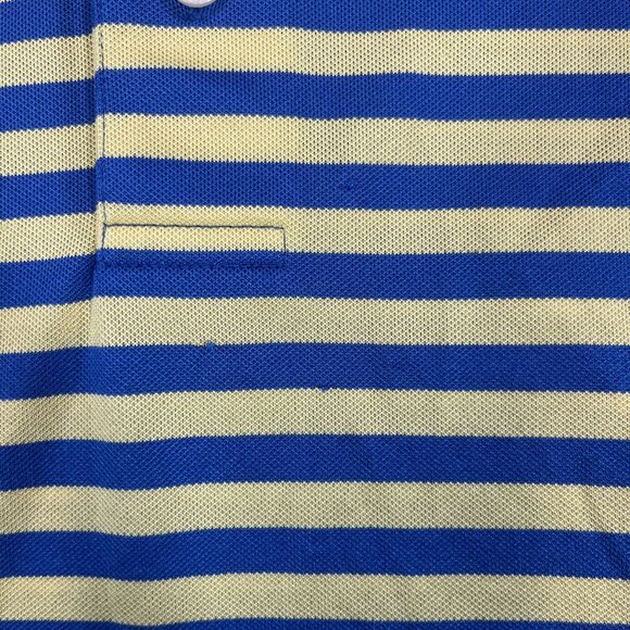 Southern‎ Tide Mens Large Blue Yellow Stripe Golf Polo Shirt - Picture 9 of 9